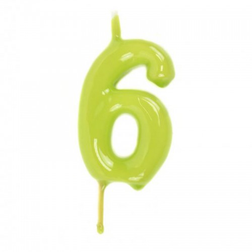 Vela Número 6 Verde Lima